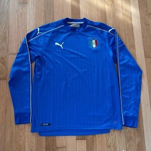Puma x Italy Soccer Jersey Longsleeve 2015-2016 Blue Size Large